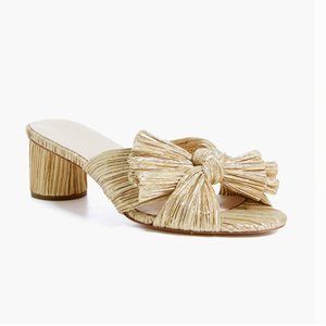 Loeffler Randall Gold Emilia Pleated Know Mules